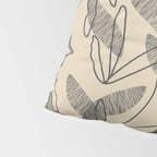 Mid Century Modern Botanical Pattern in Charcoal Gray and Beige Pillow Sham Gallery Image 4