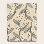Mid Century Modern Botanical Pattern in Charcoal Gray and Beige Notebook Gallery Image 4