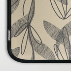 Mid Century Modern Botanical Pattern in Charcoal Gray and Beige Laptop Sleeve Gallery Image 3