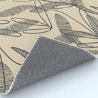Mid Century Modern Botanical Pattern in Charcoal Gray and Beige Rug Gallery Image 4