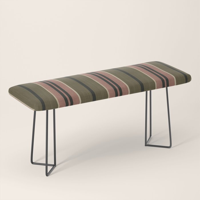 linen stripes (olive green and pink) Bench Gallery Image 1