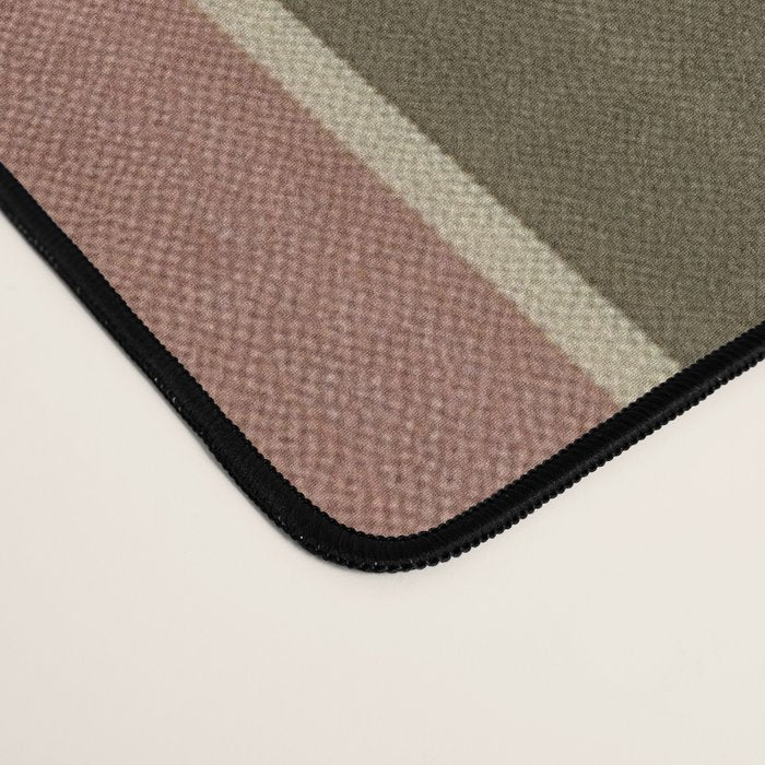 linen stripes (olive green and pink) Desk Mat Gallery Image 4