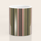 linen stripes (olive green and pink) Coffee Mug Gallery Image 4