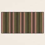 linen stripes (olive green and pink) Desk Mat Gallery Image 3