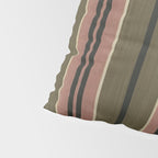 linen stripes (olive green and pink) Pillow Sham Gallery Image 4