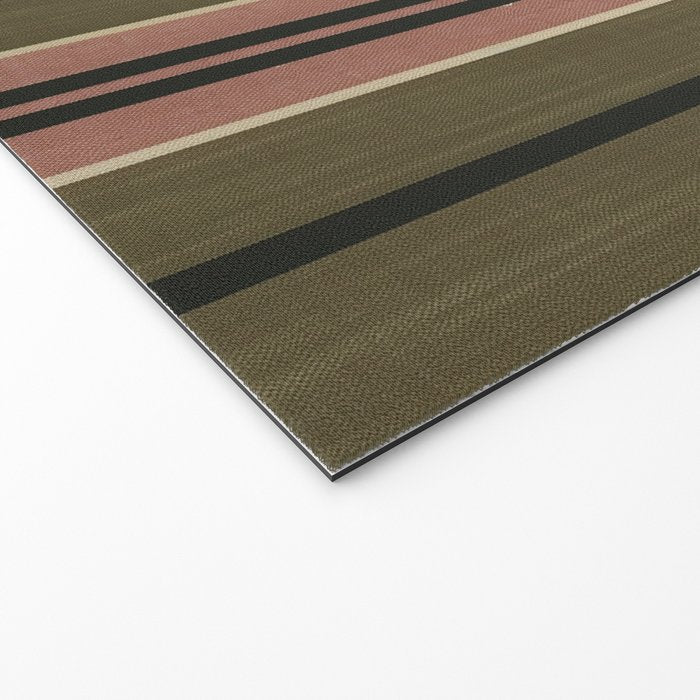 linen stripes (olive green and pink) Welcome Mat Gallery Image 2