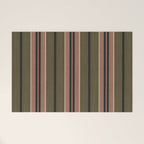 linen stripes (olive green and pink) Welcome Mat Gallery Image 1