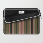 linen stripes (olive green and pink) Laptop Sleeve Gallery Image 2
