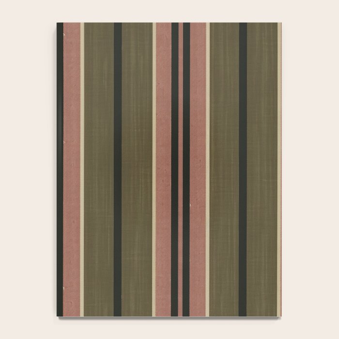 linen stripes (olive green and pink) Notebook Gallery Image 4