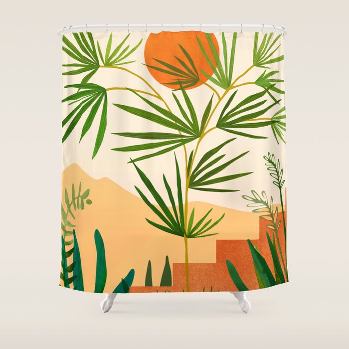 Harvest Moon Landscape Shower Curtain Gallery Image 1