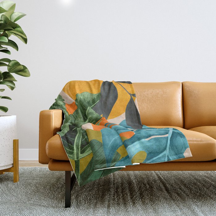 Abstract Tropical Art 15 Throw Blanket Gallery Image 1
