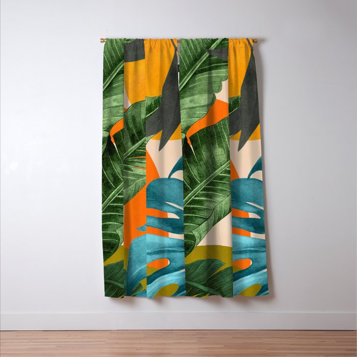 Abstract Tropical Art 15 Window Curtain Gallery Image 3