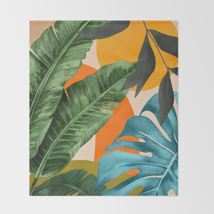 Abstract Tropical Art 15 Throw Blanket Gallery Image 2