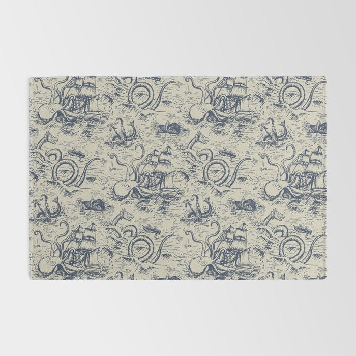 Mythical Sea Creatures Toile de Jouy Rug Gallery Image 2
