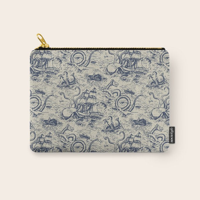 Mythical Sea Creatures Toile de Jouy Carry All Pouch Gallery Image 1