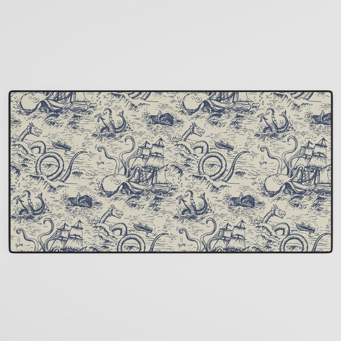 Mythical Sea Creatures Toile de Jouy Desk Mat Gallery Image 3