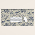 Mythical Sea Creatures Toile de Jouy Desk Mat Gallery Image 1