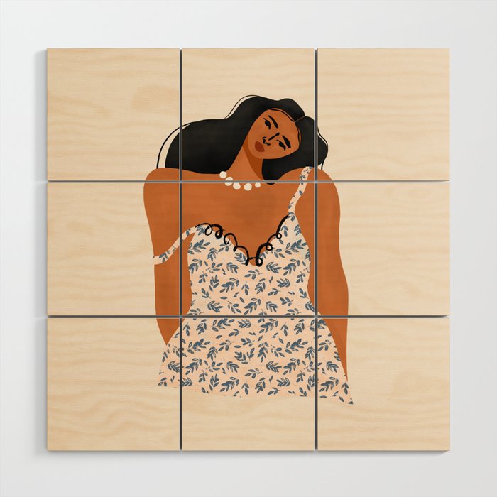 Woman In A Sundress Wood Wall Art Gallery Image 1