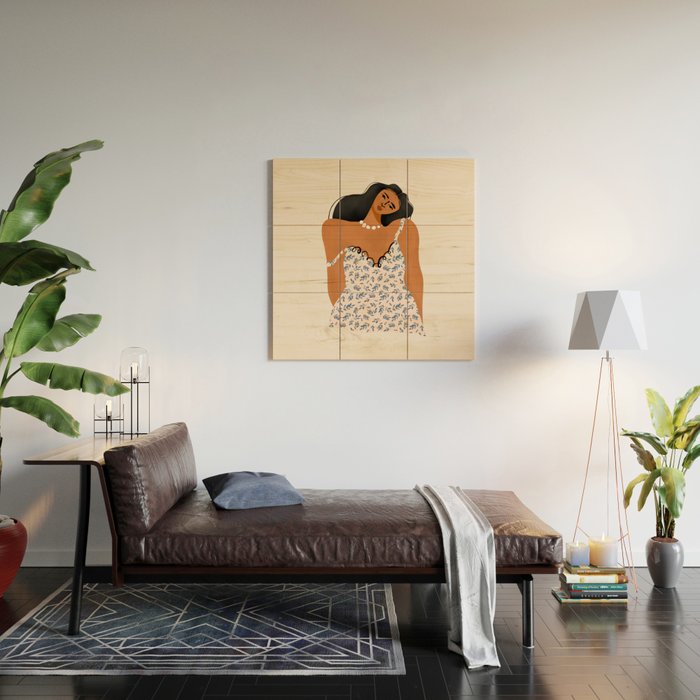 Woman In A Sundress Wood Wall Art Gallery Image 2