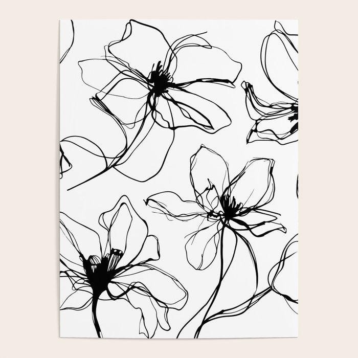 Floral Expression Bold Drawing Poster Gallery Image 4