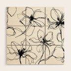 Floral Expression Bold Drawing Wood Wall Art Gallery Image 1