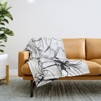 Floral Expression Bold Drawing Throw Blanket Gallery Image 1