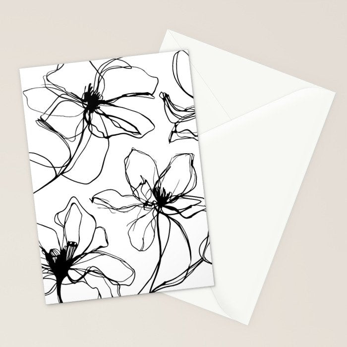 Floral Expression Bold Drawing Stationery Card Gallery Image 2