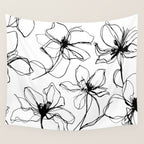Floral Expression Bold Drawing Wall Tapestry Gallery Image 4