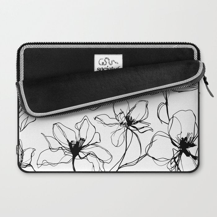 Floral Expression Bold Drawing Laptop Sleeve Gallery Image 2