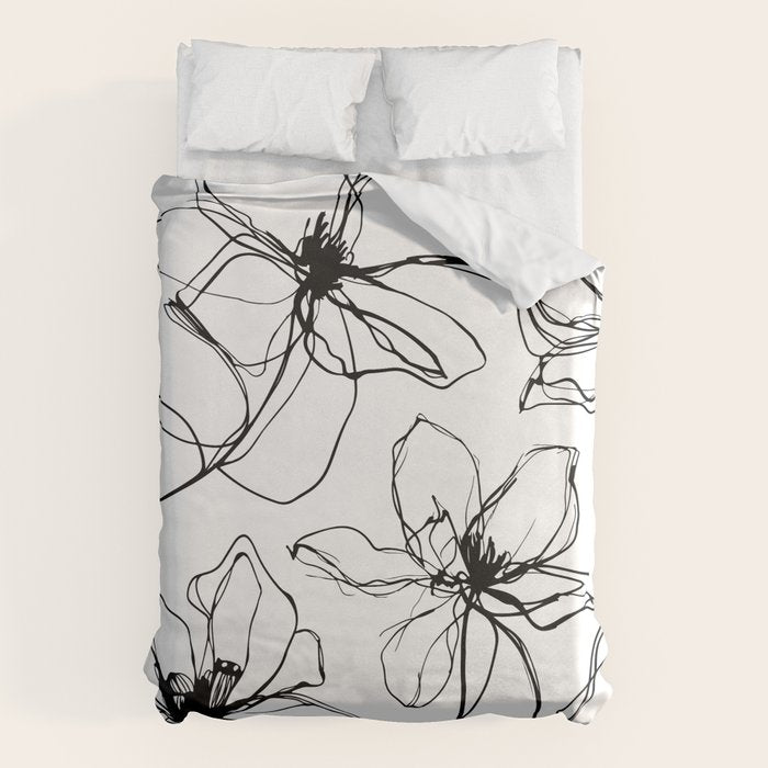 Floral Expression Bold Drawing Duvet Cover Gallery Image 6