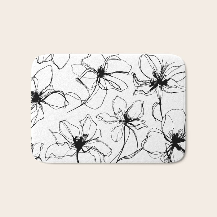 Floral Expression Bold Drawing Bath Mat Gallery Image 1