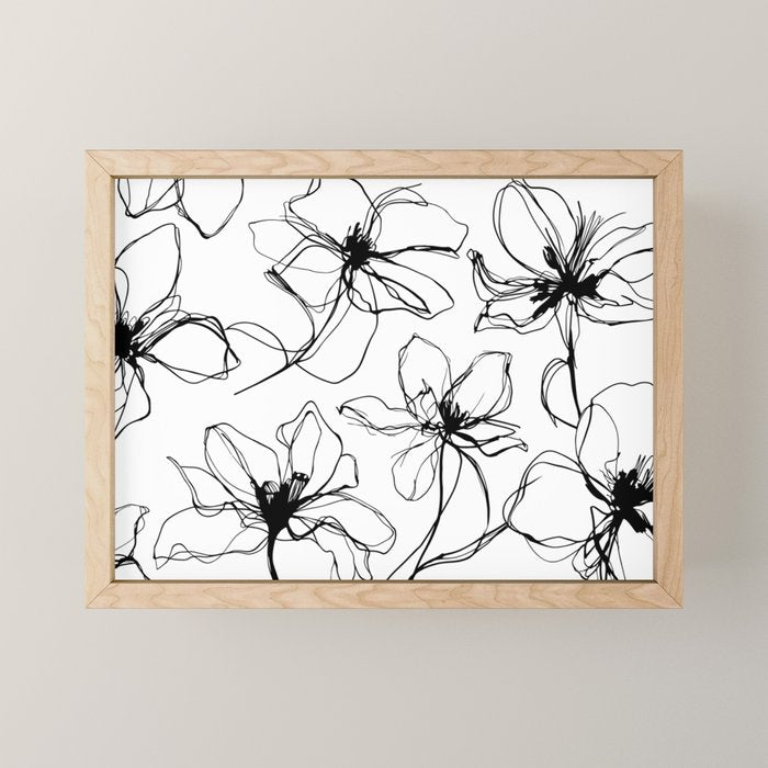 Floral Expression Bold Drawing Mini Art Print Gallery Image 1