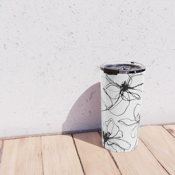 Floral Expression Bold Drawing Travel Mug Gallery Image 4