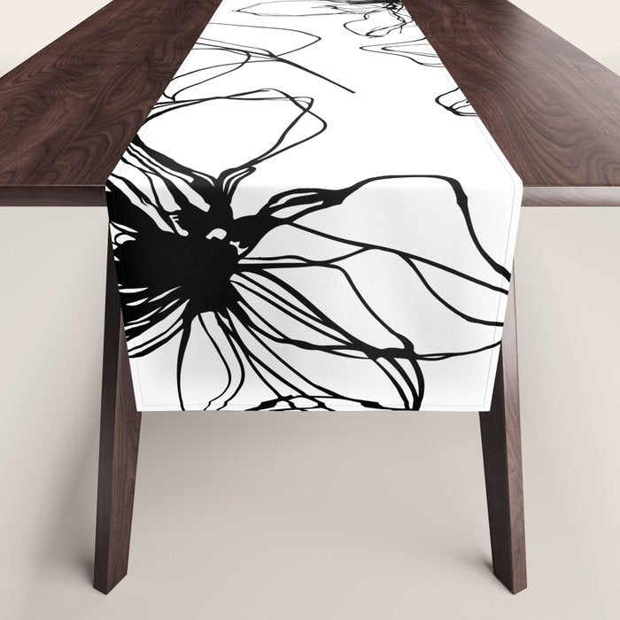 Floral Expression Bold Drawing Table Runner Gallery Image 1