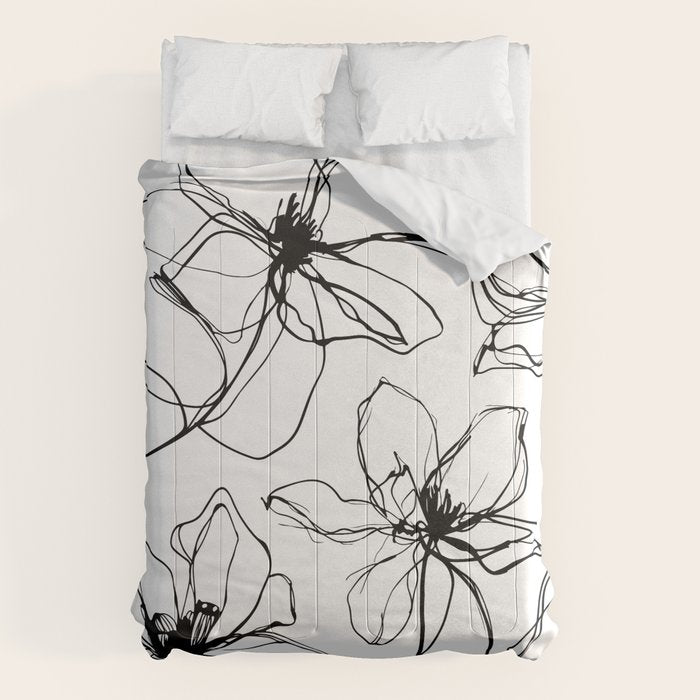 Floral Expression Bold Drawing Comforter Gallery Image 6