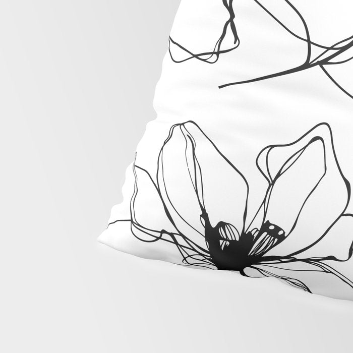 Floral Expression Bold Drawing Pillow Sham Gallery Image 4
