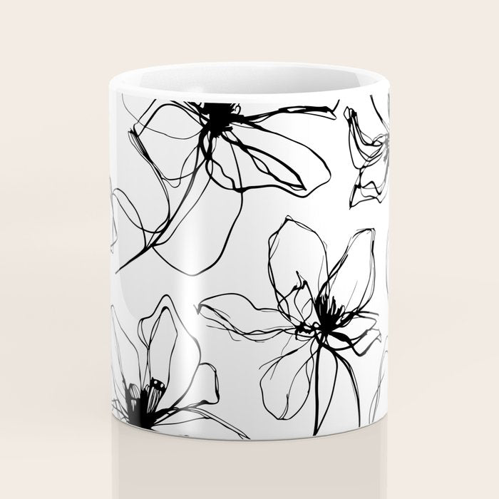 Floral Expression Bold Drawing Coffee Mug Gallery Image 4