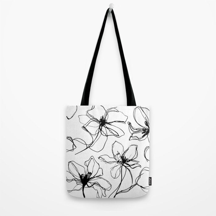 Floral Expression Bold Drawing Tote Bag Gallery Image 2