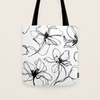 Floral Expression Bold Drawing Tote Bag Gallery Image 1