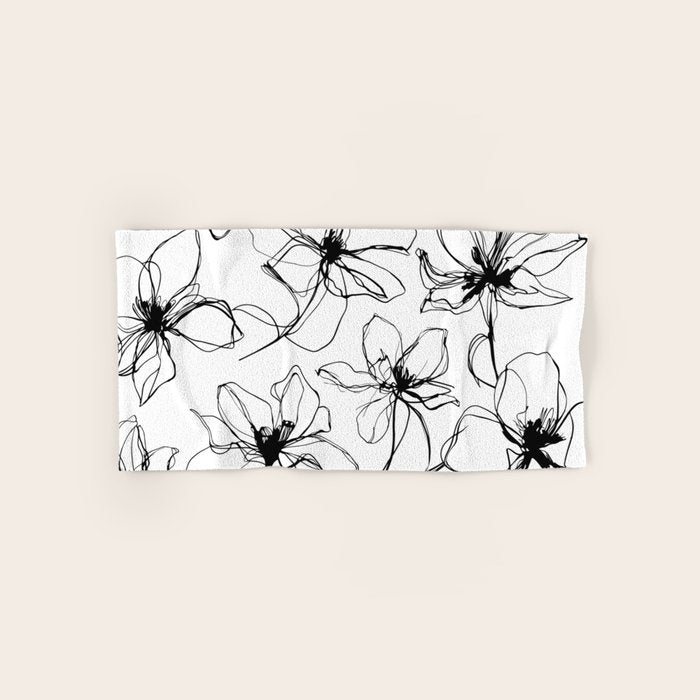Floral Expression Bold Drawing Bath Towel Gallery Image 1