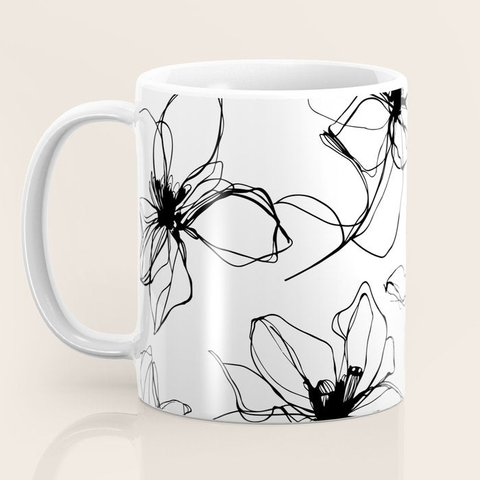 Floral Expression Bold Drawing Coffee Mug Gallery Image 3
