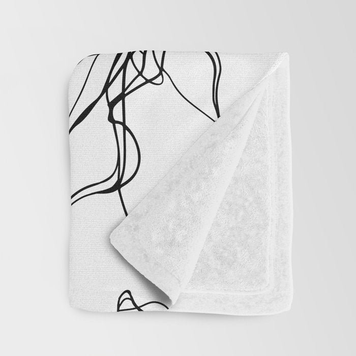Floral Expression Bold Drawing Throw Blanket Gallery Image 3
