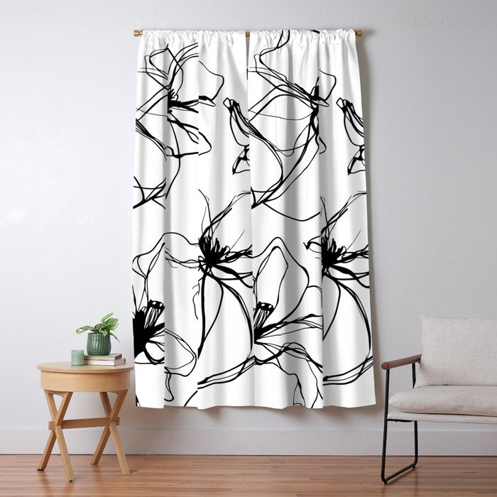 Floral Expression Bold Drawing Window Curtain Gallery Image 1