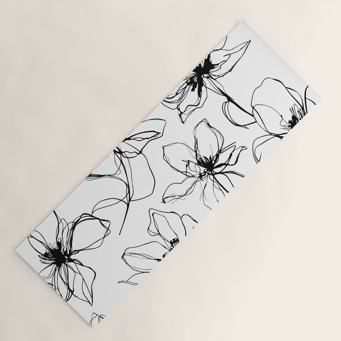 Floral Expression Bold Drawing Yoga Mat Gallery Image 1