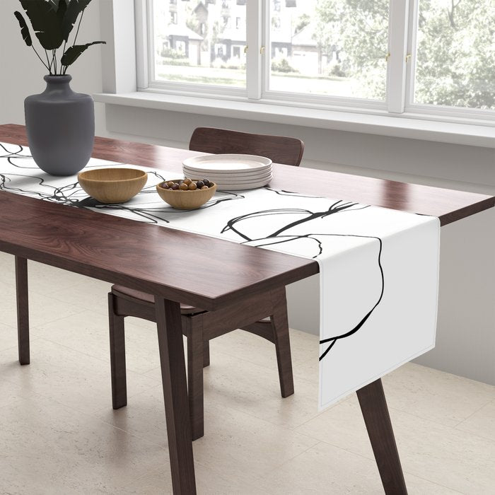 Floral Expression Bold Drawing Table Runner Gallery Image 2