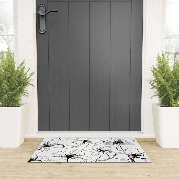 Floral Expression Bold Drawing Welcome Mat Gallery Image 3