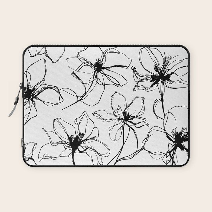 Floral Expression Bold Drawing Laptop Sleeve Gallery Image 1