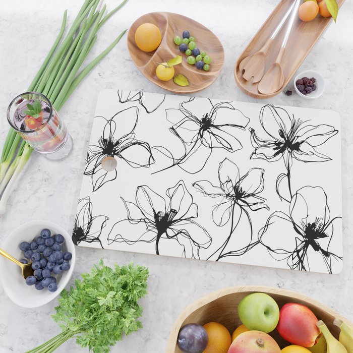 Floral Expression Bold Drawing Cutting Board Gallery Image 2