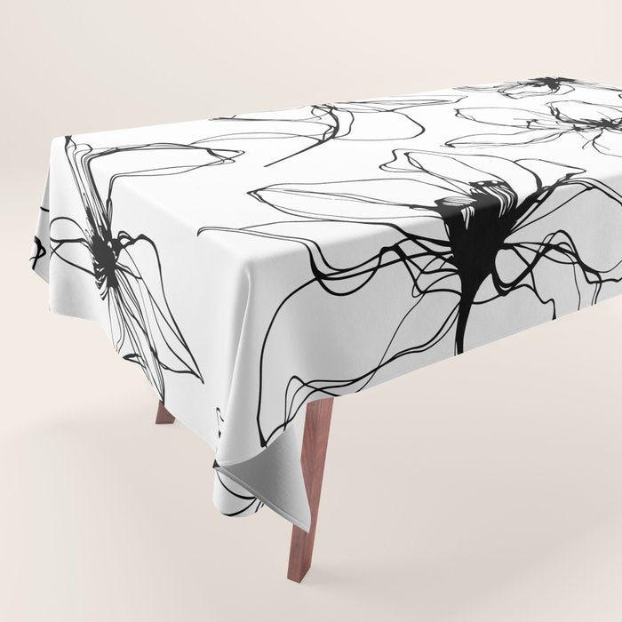 Floral Expression Bold Drawing Tablecloth Gallery Image 1