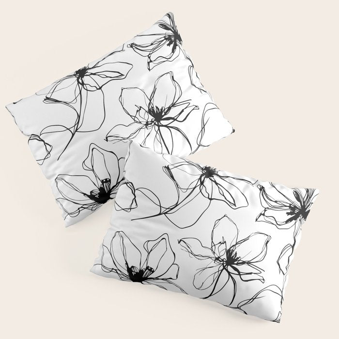 Floral Expression Bold Drawing Pillow Sham Gallery Image 3